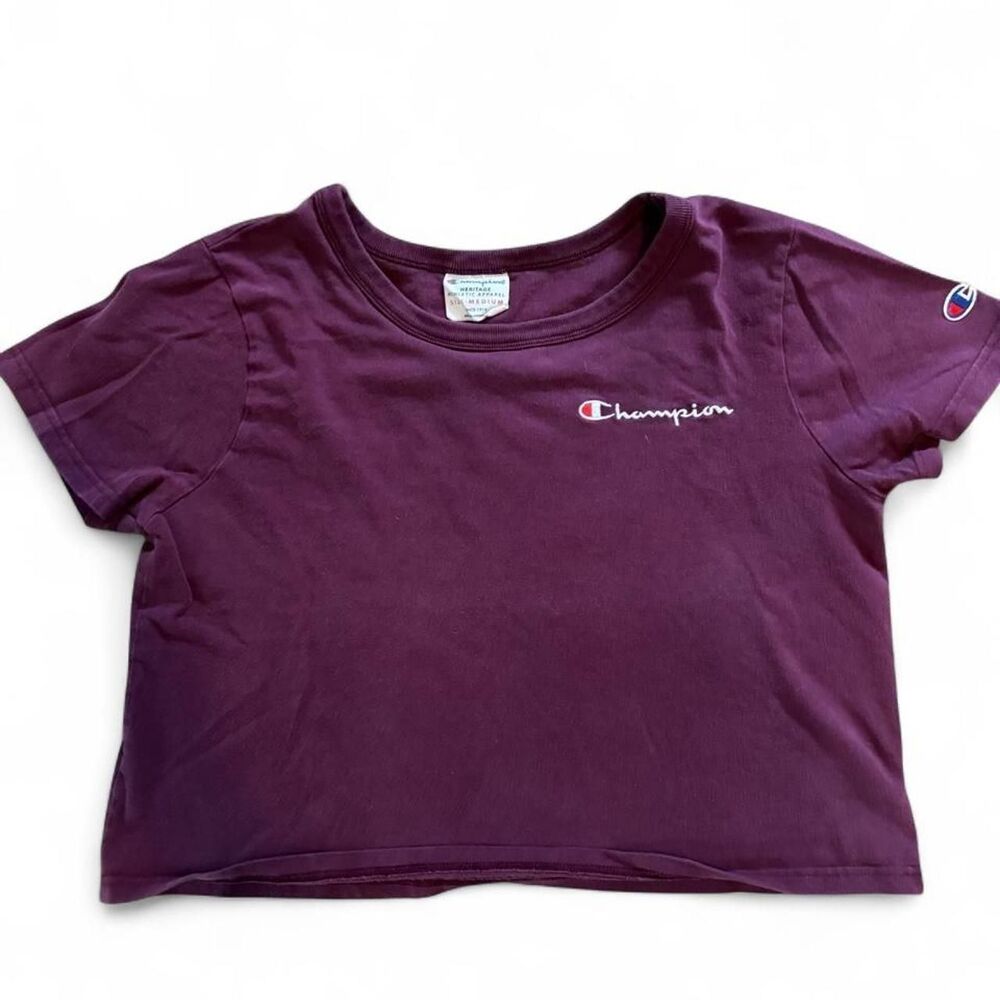 Champion Women's Burgundy and Purple T-shirt